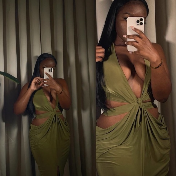 Envy Her Green Cutout Goddess Dress - Picture 10 of 12
